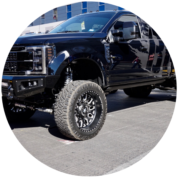 red lifted jeep